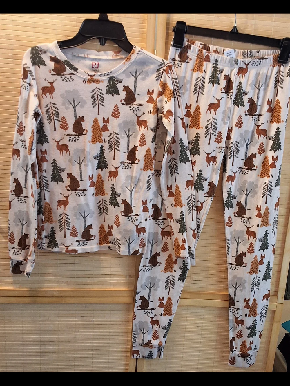 PJ  Forest Animal Print Kids Pajama Set - Brown & Green